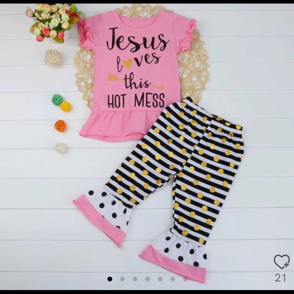 Jesus loves this hot mess two piece outfit.
